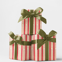 Comfy Knit Gift Wrap Roll, Candy Cane Stripe Wrapping Paper, Red White Stripe Wrapping Paper, Christmas Gift Wrap, Holiday Gift Wrap Roll