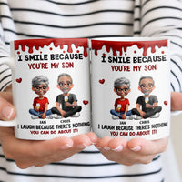 Humorous Son Ceramic Mug, I Smile Because You're My Son Mug, Humorous Son Coffee Mug, Birthday Christmas Present for Son from Mom