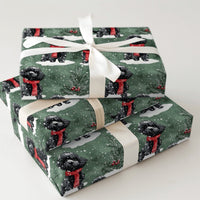 Festive Holiday Dog Wrapping Paper, Black Poodle Christmas Wrapping Paper, Winter Scarf Puppy Gift Wrap, Dog Gift Wrap, Dog Lover Xmas Present