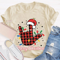 Festive Holiday Lights Shirt, Christmas Santa Hats and Lights T-Shirt, Adorable Xmas Graphic Tee, Comfy Winter Holiday Shirt, Christmas Present Tee