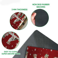 Snowflake Tree Holiday Welcome Mat, Australian Shepherd Christmas Doormat, Aussie Dog Front Door Mat, Xmas Entry Rug, Pet Lover Present