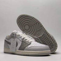 Low Top Sneakers, White Gray Colorway, Cracked Pattern, Lace Up Design, Casual Gift for Sneaker Fans