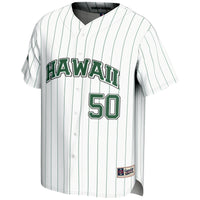 #1 Hawaii Rainbow Warriors Lightweight Baseball Jersey - White
