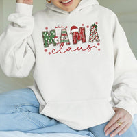 Festive Mama Claus Holiday Hoodie, Mama Claus Christmas Hoodie, Adorable Mama Claus Santa Hat Pullover, Matching Family Xmas Sweatshirt Present