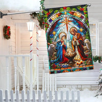 Stained Glass Holy Family Yard Flag, Nativity Scene Garden Flag, Double-Sided Christian Christmas Lawn Flag