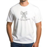 Matthew 5:14 Christmas Bow Shirt, Be the Light Christian T-Shirt, Holiday Scripture Graphic Tee, Faith Based Xmas Present for Women