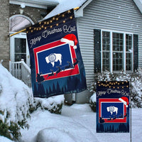 Merry Christmas Yall Yard Flag, Wyoming State Flag Christmas Garden Flag, Double-Sided Wyoming Holiday Flag, Rustic Lawn Banner Decor