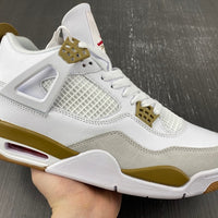 Sneakers, White Yellow Colorway, Leather Footwear, Lace Up Design, Casual Gift for Sneaker Fans