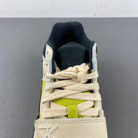 Low Top Sneakers, Green Yellow Colorway, Lace Up Design, Casual Gift for Sneaker Fans