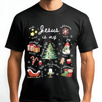 Christian Christmas Shirt, Jesus Is My Greatest Present T-Shirt, Bible Verse Tree Graphic Tee, Faith Holiday T-Shirt, Religious Believer Present
