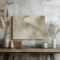 Snowy Forest Christmas Canvas Print, Vintage Santa Claus Wall Art, Neutral Holiday Wall Art, Winter Canvas Decor, Digital Download Art