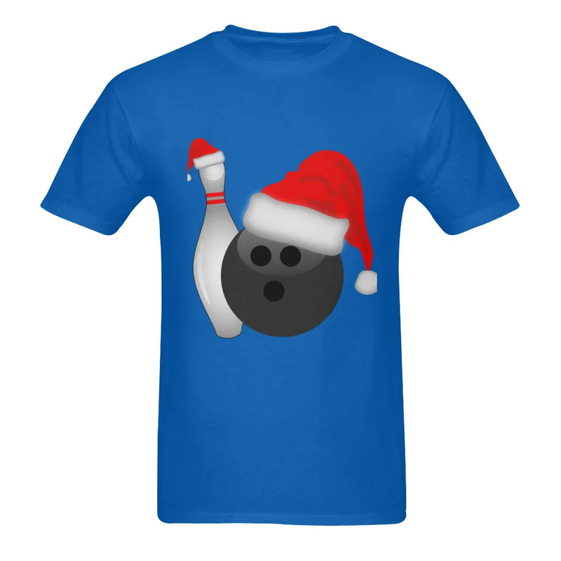 Christmas Bowling T-Shirt, Santa Hat Bowling Ball Shirt, Holiday Sports Bowler Tee, Graphic Bowling Shirt, Xmas Present for Bowling Lover