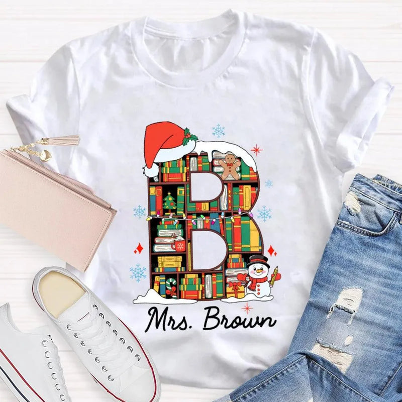 Custom Name Holiday T-Shirt, Personalized Christmas Shirt, Matching Family Xmas Tee, Festive Winter Holiday Graphic Shirt