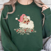 Retro Christmas Santa Sweatshirt, Vintage Santa Sweatshirt, Holiday Graphic Sweatshirt, Festive Xmas Pullover, Winter Holiday Present for Her