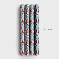 Christmas Cruise Gift Wrap, Tropical Santa Wrapping Paper, Beach Holiday Wrapping Paper, Watercolor Sunglasses Santa Paper Roll