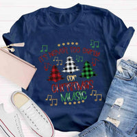 Humorous Music Teacher Shirt, Never Too Early for Christmas Music T-Shirt, Christmas Music Lover Graphic Tee, Musician Holiday Present Shirt