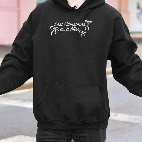 Future Mrs Bride Hooded Sweatshirt, Last Christmas as A Miss Hoodie, Comfy Bridal Shower Pullover, Winter Engagement Present 