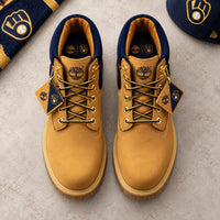 MIL Gameday Lines - Navy Collar on a Wheat Six-Inch Boot