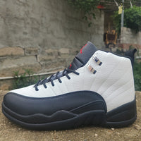 High Top Sneakers, White Gray Colorway, Lace Up Design, Casual Gift for Sneaker Fans