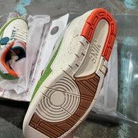 Low Top Sneakers, White Green Colorway, Lace Up Design, Casual Gift for Sneaker Fans