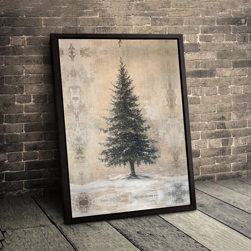 Rustic Winter Forest Canvas Wall Art, Snowy Pine Tree Canvas Print, Snowy Landscape Canvas, Holiday Christmas Wall Art, Cabin Decor Present