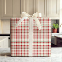 Traditional Red Green Tartan Gift Wrap, Christmas Plaid Wrapping Paper, Classic Vintage Holiday Wrapping Paper, Rustic Winter Gift Wrap