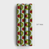 Humorous Vegetable Wreath Gift Wrap, Brussels Sprout Wrapping Paper, Foodie Christmas Wrapping Paper, Quirky Chef Holiday Gift Wrap Roll