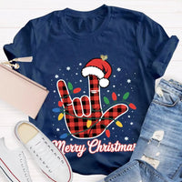Festive Holiday Lights Shirt, Christmas Santa Hats and Lights T-Shirt, Adorable Xmas Graphic Tee, Comfy Winter Holiday Shirt, Christmas Present Tee