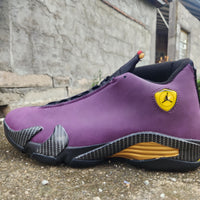 Mid Top Sneakers, Black Yellow Purple Colorway, Lace Up Design, Casual Gift for Sneaker Fans