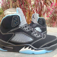 High Top Sneakers, University Blue Black Colorway, Lace Up Design, Casual Gift for Sneaker Fans