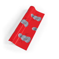 Red Winter Holiday Frosty Gift Wrap, Christmas Snowman Wrapping Paper, Festive Season Wrapping Paper, Kids Xmas Present Paper Roll