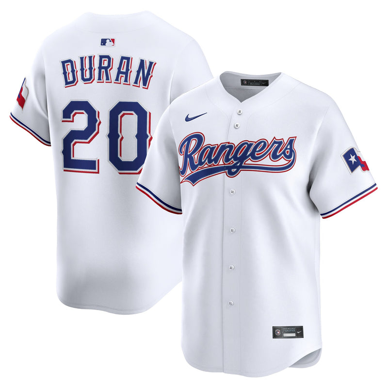 Texas Rangers Ezequiel Duran White Home Limited Player Jersey