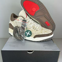 Low Top Sneakers, Beige Brown Colorway, Lace Up Design, Casual Gift for Sneaker Fans