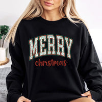 Leopard Print Christmas Sweater, Merry Christmas Sweatshirt, Retro Xmas Tree Crewneck Pullover, Festive Holiday Present for Her