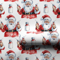 Nurse Doctor Christmas Gift Wrap, Humorous Syringe Santa Wrapping Paper, Medical Holiday Wrapping Paper, Healthcare Worker Present