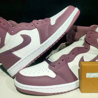 High Top Sneakers, White Purple Pink Colorway, Lace Up Design, Casual Gift for Sneaker Fans