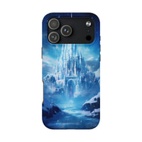 Snowy Magical Castle Phone Case, Winter Wonderland Fantasy Ice Castle iPhone Case, Dual Layer Tough Cover, Fairy Tale Christmas Present
