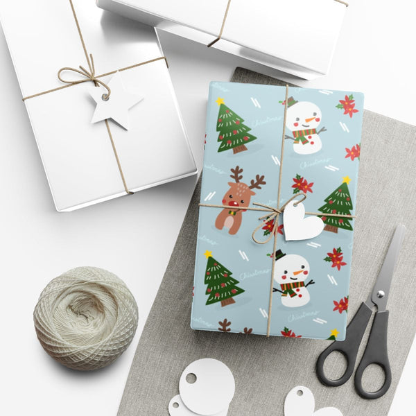 Holiday Cookie Gift Wrap, Gingerbread Poinsettia Wrapping Paper, Christmas Wrapping Paper, Festive Holiday Gift Wrap, Xmas Pr