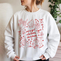 Adorable Holiday Crewneck, Just A Girl Who Loves Christmas Sweatshirt, Festive Winter Sweatshirt, Comfy Christmas Party Pullover Present