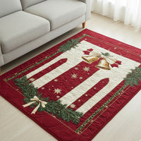Winter Season Living Room Rug, Happy Holiday Christmas Area Rug, Festive Non-Slip Floor Mat, Washable Xmas Accent Rug, Comfy Home Decor Present