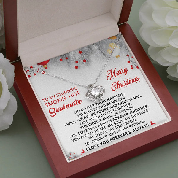 Romantic Wife Love Knot Necklace, Soulmate Love Knot Necklace, Girlfriend Pendant Necklace, Christmas Keepsake Jewelry, Anniv