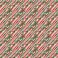 Holly Christmas Gift Wrap, Peppermint Candy Cane Wrapping Paper, Festive Candy Stripe Present Wrap, Holiday Wrapping Paper, Xmas Gift Wrap