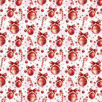 Festive Christmas Gift Wrap, Watercolor Ornament Candy Cane Wrapping Paper, Holiday Sweets Present Paper, Traditional Xmas Wrapping Paper