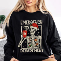 Skeleton Nurse Christmas Sweatshirt, Emergency Department Christmas Sweatshirt, ER Holiday Crewneck, Medical Christmas Sweatshirt, ER Present