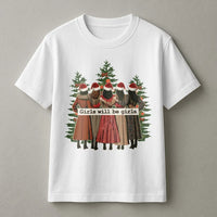 Retro Christmas Besties Shirt, Girls Will Be Girls T-Shirt, Adorable Holiday Graphic Tee, Friends Christmas Party Shirt, Winter Present Women