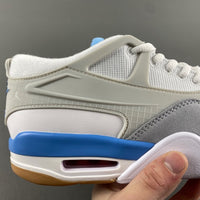 Low Top Sneakers, White Gray Colorway, Lace Up Design, Casual Gift for Sneaker Fans