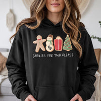 Gingerbread Snowman Pregnancy Hoodie, Cookies for Two Please Hoodie, Christmas Pregnancy Announcement Hoodie, Adorable Holiday Sweatshirt Present
