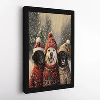 Labrador Winter Canvas Print, Christmas Dog Canvas Wall Art, Holiday Dog Sweater Canvas, Festive Pet Lover Wall Art, Xmas Dog Home Decor