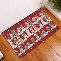 Merry Christmas Snowflake Welcome Mat, Shih Tzu Christmas Doormat, Holiday Dog Door Mat, Winter Entryway Rug, Shih Tzu Lover Xmas Present