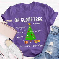 Humorous Geometry Pun Xmas Tree Shirt, Oh Geometree Math Christmas T-Shirt, Math Teacher Holiday Tee, Student Math Humor Shirt Present